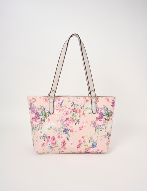 Pronta Moda Floral Tote Bag, Pink Print product photo View 02 L