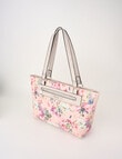 Pronta Moda Floral Tote Bag, Pink Print product photo View 03 S