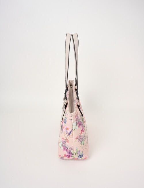 Pronta Moda Floral Tote Bag, Pink Print product photo View 04 L