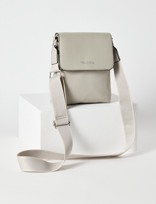 Pronta Moda Astrid Flap Crossbody Bag, Grey product photo