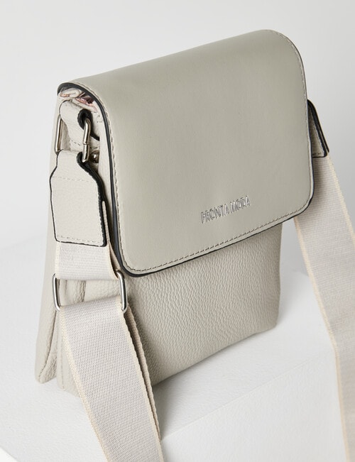 Pronta Moda Astrid Flap Crossbody Bag, Grey product photo View 03 L