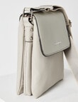 Pronta Moda Astrid Flap Crossbody Bag, Grey product photo View 04 S