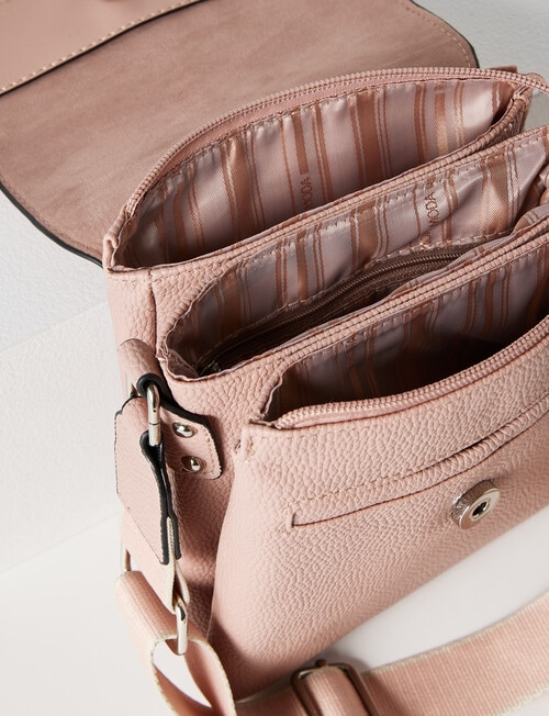 Pronta Moda Astrid Flap Crossbody Bag, Light Pink product photo View 06 L