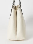 Pronta Moda Lace Embossed Tote Bag, Cream product photo View 04 S