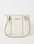 Pronta Moda Lace Embossed Tote Bag, Cream product photo View 05 S