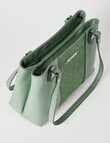 Pronta Moda Lace Embossed Tote Bag, Tea Green product photo View 07 S