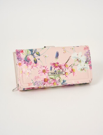 Pronta Moda Floral Print Large Wallet, Pink Print product photo