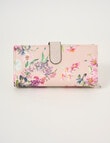 Pronta Moda Floral Print Large Wallet, Pink Print product photo View 02 S