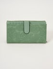 Pronta Moda Lace Embossed Large Wallet, Tea Green product photo View 02 S