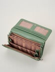 Pronta Moda Lace Embossed Large Wallet, Tea Green product photo View 03 S