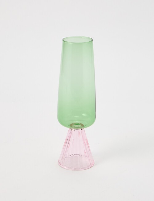 CinCin Mala Flute Glass, Green & Pink product photo