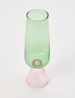 CinCin Mala Flute Glass, Green & Pink product photo View 03 S