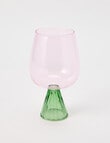 CinCin Mala Wine Glass, Pink & Green product photo