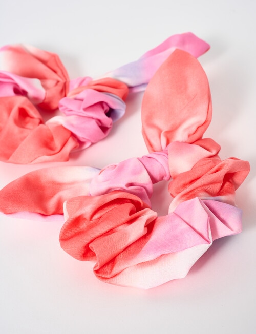 Switch Tie Dye Scrunchie, 2-Pack, Orange & Pink product photo View 03 L