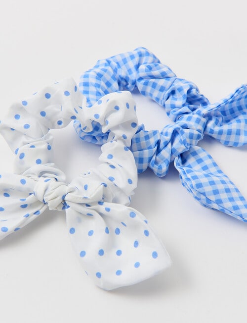 Switch Spot and Gingham Scrunchie, 2-Pack, Blue product photo View 03 L