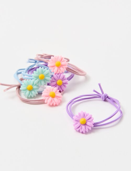 Switch Daisy Charm Hair Ties, 6-Piece, Pink product photo