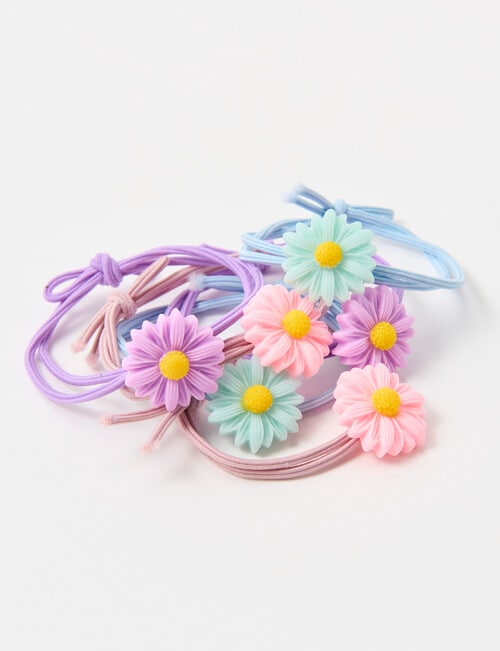 Switch Daisy Charm Hair Ties, 6-Piece, Pink product photo View 03 L