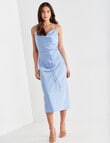 Harlow Cowl Neck Slip Midi Dress, Glacier Blue product photo