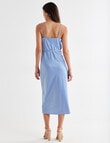 Harlow Cowl Neck Slip Midi Dress, Glacier Blue product photo View 02 S