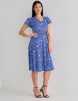 Oliver Black Waist Detail Knit Dress, Blue Spot product photo