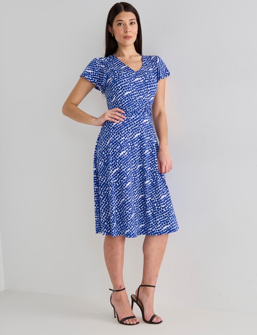 Oliver Black Waist Detail Knit Dress, Blue Spot product photo