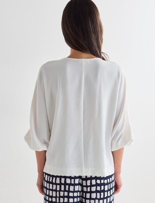 Whistle 3/4 V-Neck Tie Hem Top, Ivory product photo View 02 L