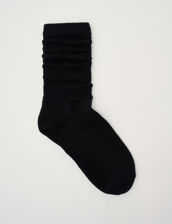 Simon De Winter Girls Slouch Sock, Black, 8-16 product photo