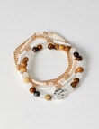 Whistle Accessories Neutral Beaded Bracelet Stack, Brown product photo View 02 S