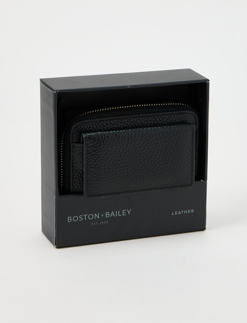 Boston + Bailey Leather Medium Wallet, Black product photo View 02 L