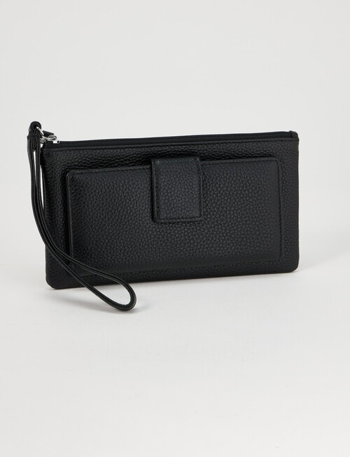 Boston + Bailey Leather Wristlet Pouch Wallet, Black product photo