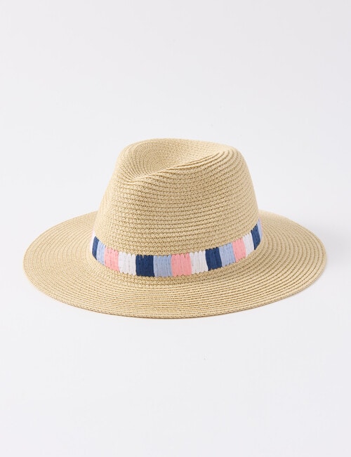 Zest Resort Colour Trim Fedora Hat, Natural product photo