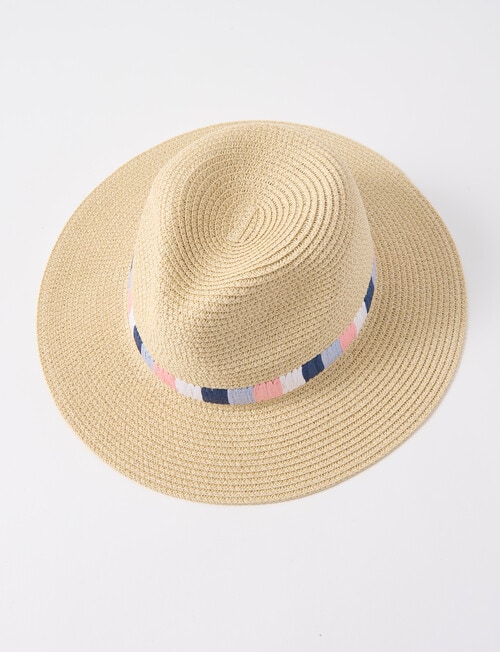 Zest Resort Colour Trim Fedora Hat, Natural product photo View 03 L