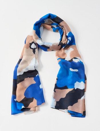 Boston + Bailey Abstract Floral Scarf, Blue product photo