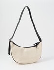 Whistle Accessories Crescent Canvas Crossbody Bag, Ecru & Black product photo