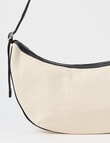 Whistle Accessories Crescent Canvas Crossbody Bag, Ecru & Black product photo View 02 S