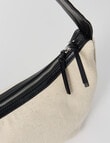 Whistle Accessories Crescent Canvas Crossbody Bag, Ecru & Black product photo View 03 S