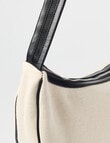 Whistle Accessories Crescent Canvas Crossbody Bag, Ecru & Black product photo View 06 S