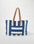 Zest Resort Nautical Stripe Print Beach Bag & Pouch, Navy & White product photo View 04 S