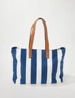 Zest Resort Nautical Stripe Print Beach Bag & Pouch, Navy & White product photo View 05 S