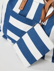 Zest Resort Nautical Stripe Print Beach Bag & Pouch, Navy & White product photo View 06 S