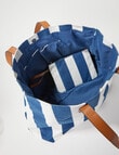 Zest Resort Nautical Stripe Print Beach Bag & Pouch, Navy & White product photo View 07 S