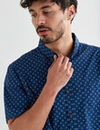 Gasoline Ditsy Core Short Sleeve Shirt, Navy product photo