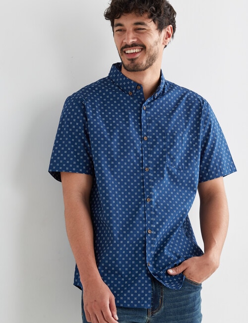 Gasoline Ditsy Core Short Sleeve Shirt, Navy product photo View 04 L