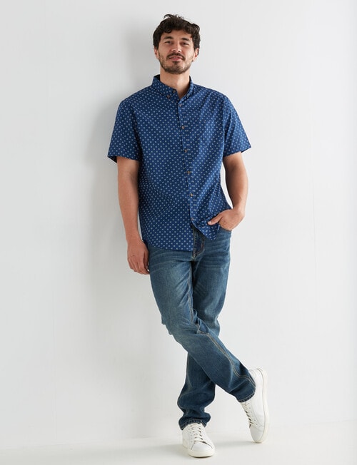 Gasoline Ditsy Core Short Sleeve Shirt, Navy product photo View 03 L