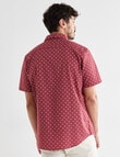 Gasoline Double Dots Short Sleeve Shirt, Burgundy product photo View 02 S