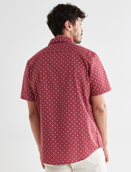 Gasoline Double Dots Short Sleeve Shirt, Burgundy product photo View 02 L