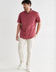 Gasoline Double Dots Short Sleeve Shirt, Burgundy product photo View 03 S