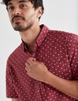 Gasoline Double Dots Short Sleeve Shirt, Burgundy product photo View 04 S