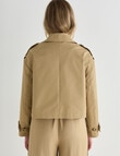 Whistle Long Sleeve Cropped Trench Coat, Camel product photo View 02 S