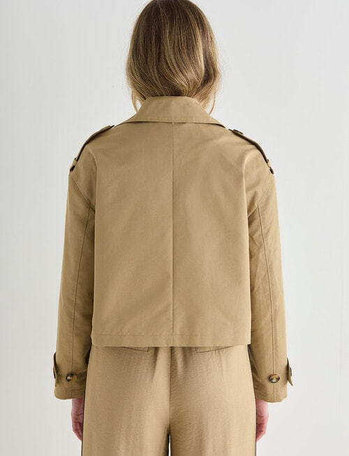 Whistle Long Sleeve Cropped Trench Coat, Camel product photo View 02 L